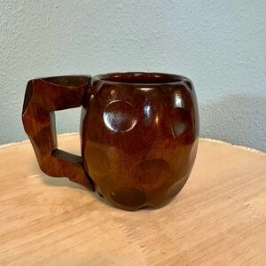 Handcrafted Brown Wooden Mug